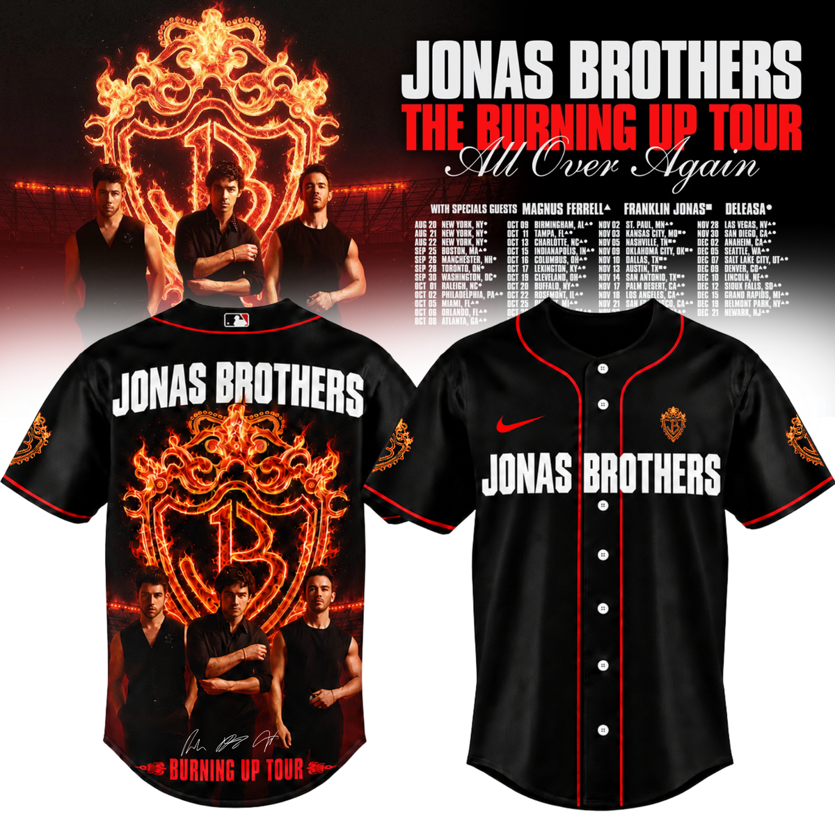 _Jonas Brothers “The Burning Up Tour All Over Again 2026” Signature Limited Edition – Jersey