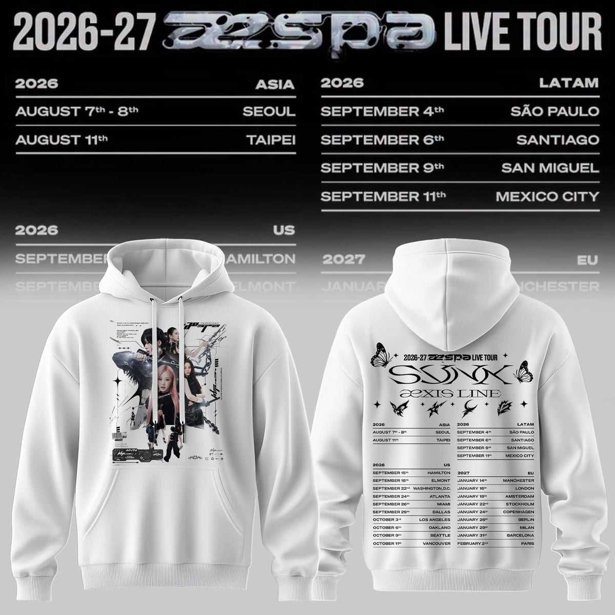 .aespa LIVE TOUR Hoodie (White)