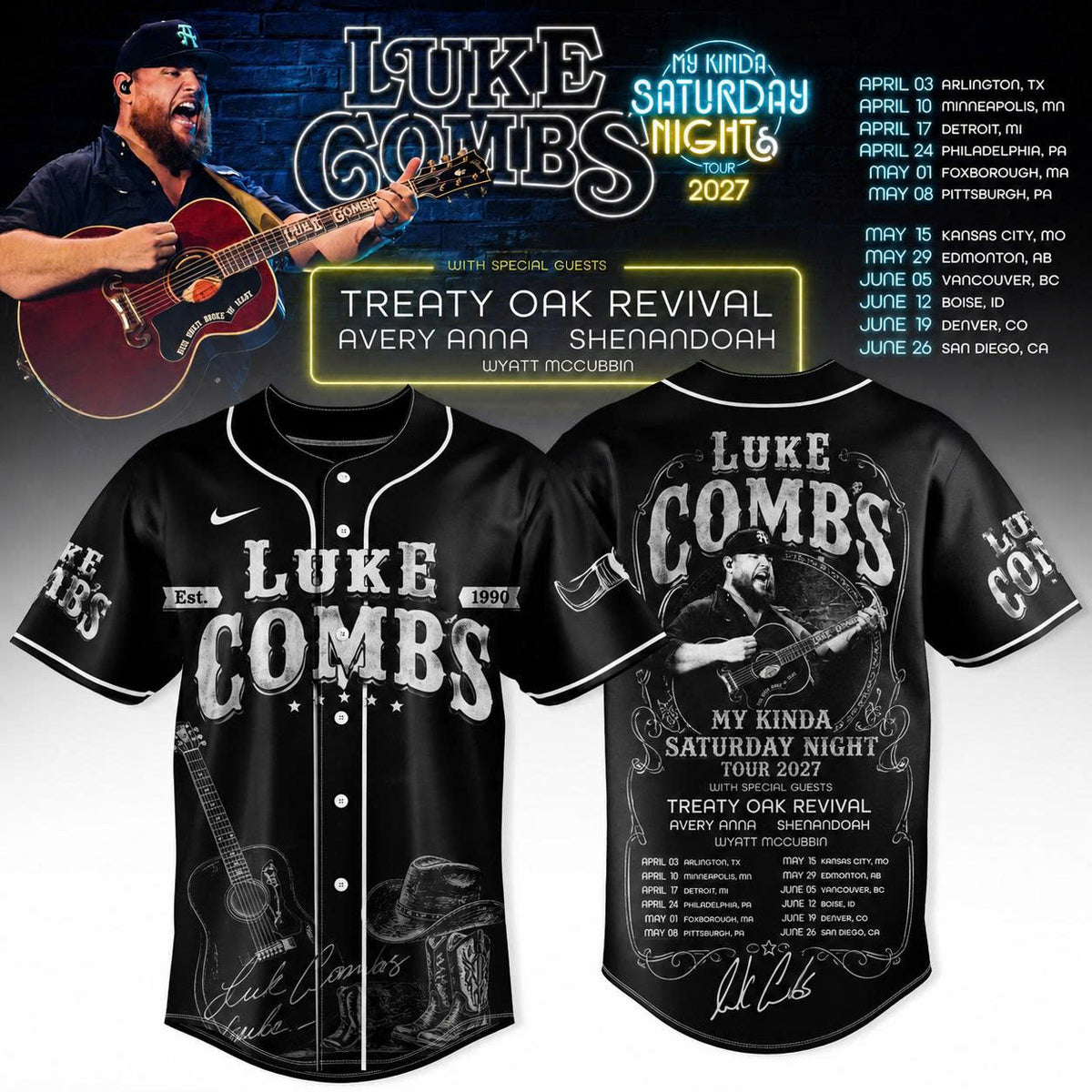LUKE COMBS — MY KINDA SATURDAY NIGHT TOUR 2027 JERSEY