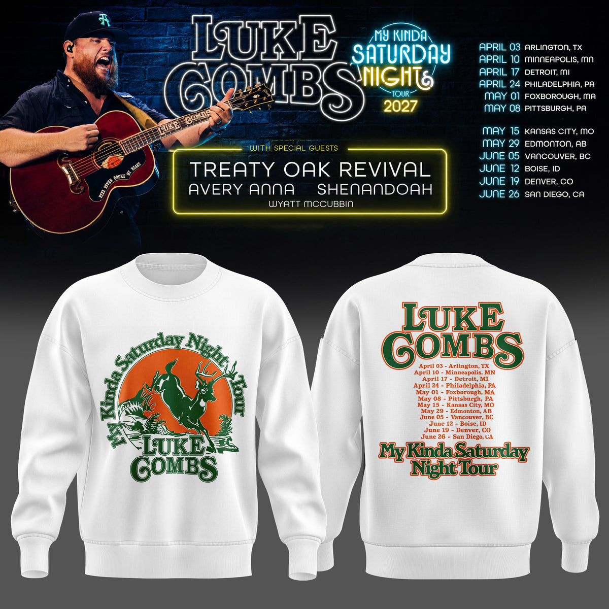 LUKE COMBS — MY KINDA SATURDAY NIGHT TOUR 2027 Sweatshirt