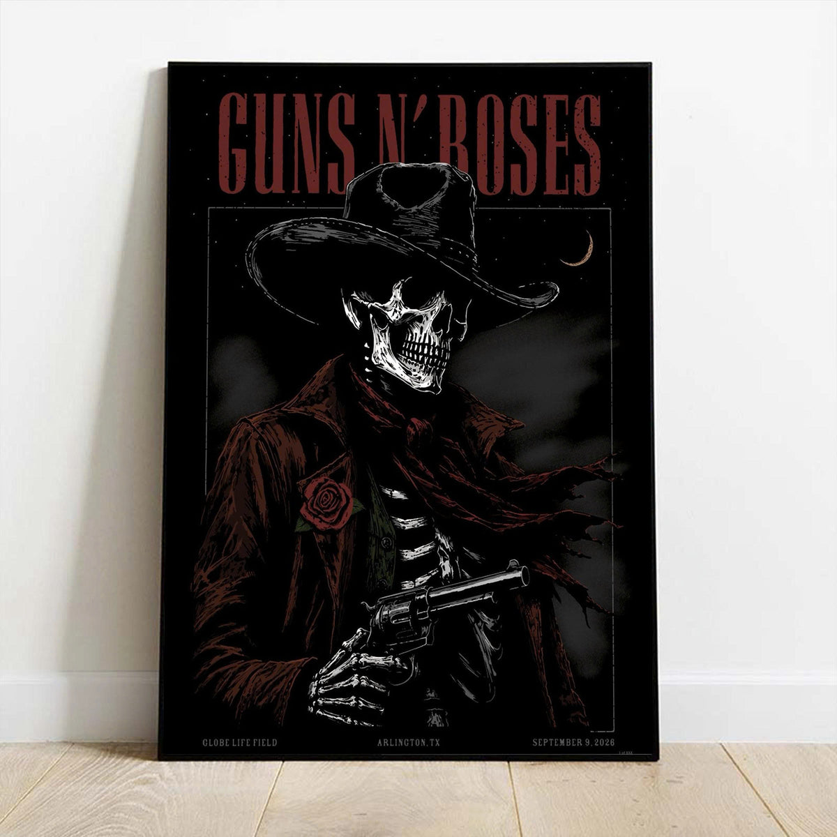 Guns N’ Roses x Texas Rangers Globe Life Field 2026 Tour Poster