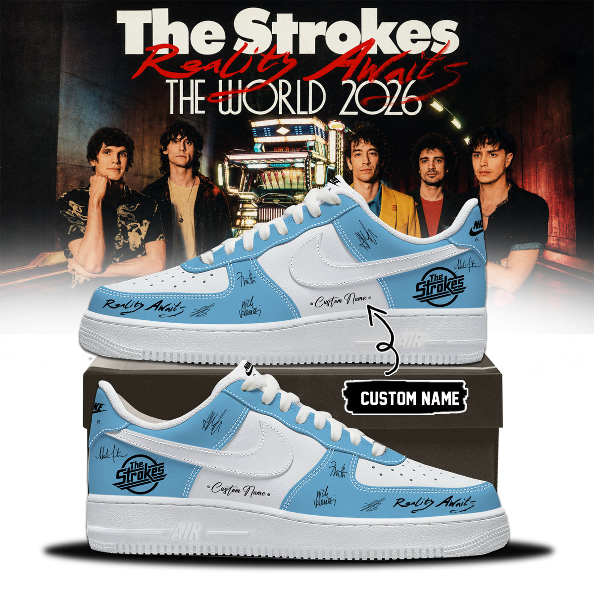 The Strokes “Reality Awaits Tour 2026” Signature Limited Edition – Shoes 1
