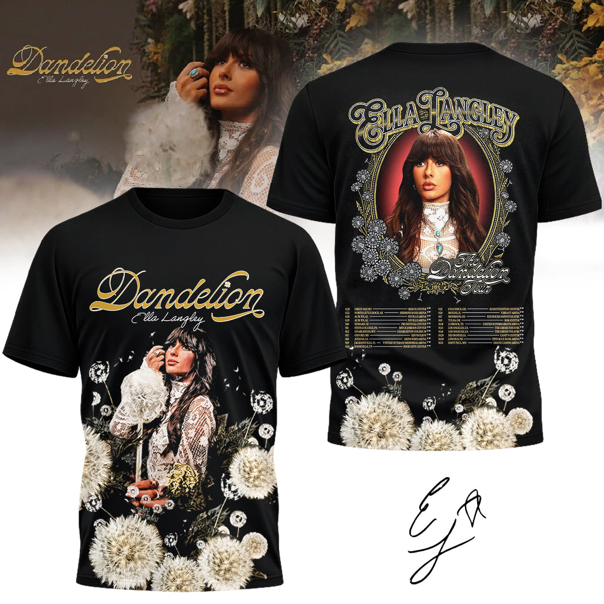 Limited Edition Ella Langley “The Dandelion Tour 2026” T-Shirts