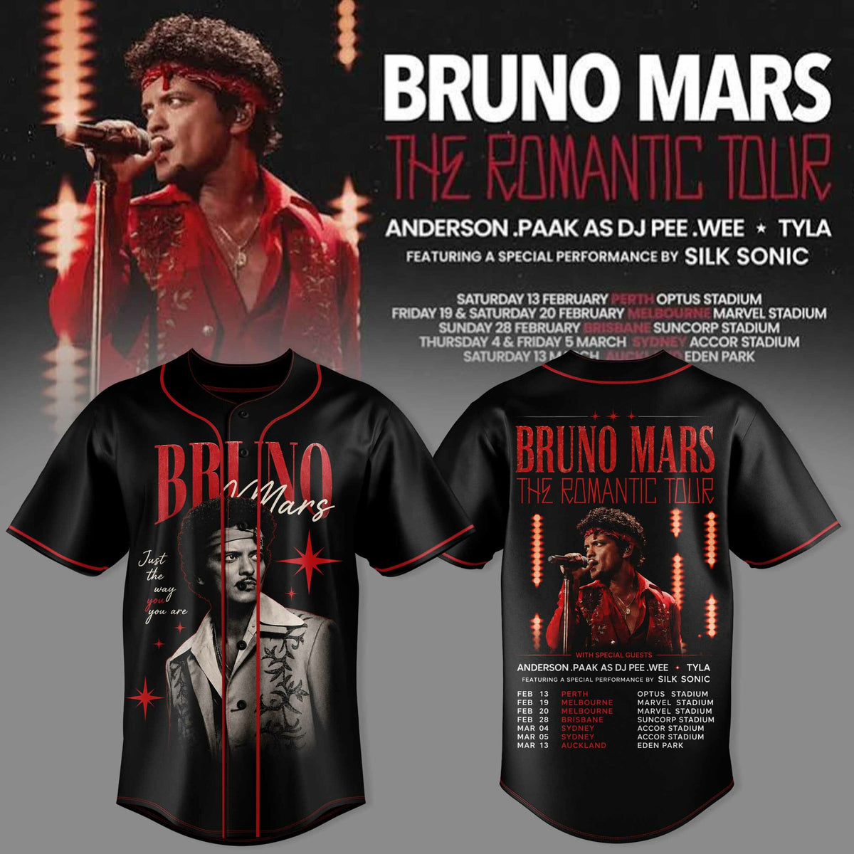 BRUNO MARS – THE ROMANTIC TOUR JERSEY