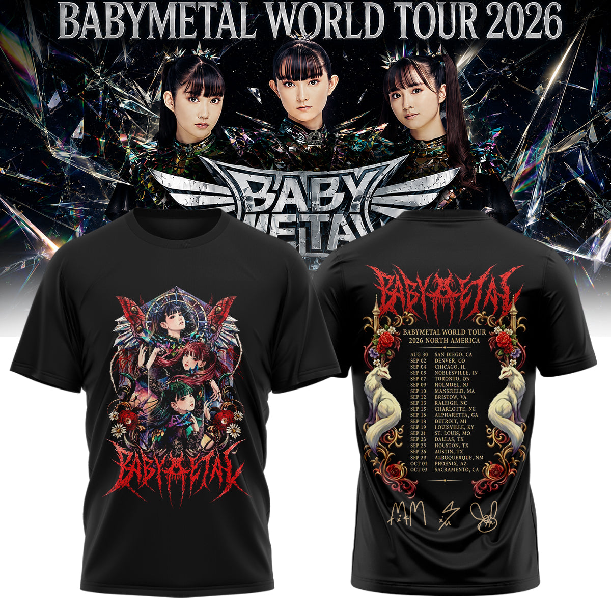 BABYMETAL “WORLD TOUR 2026” Signature Limited Edition – Tshirt
