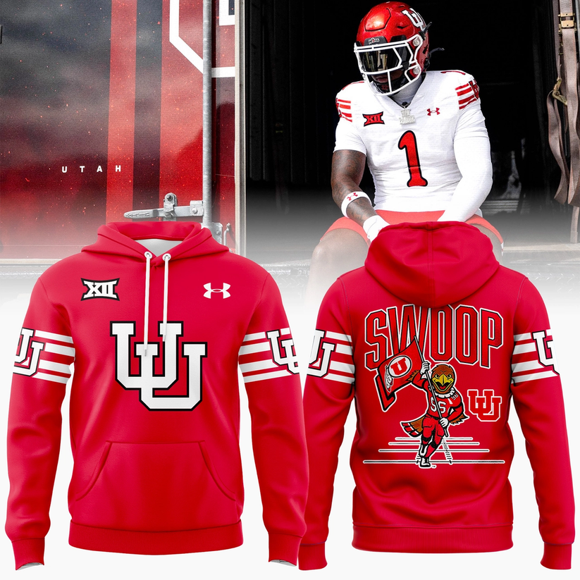 Utah Football Big 12 Conference 2025 New Red Hoodie
