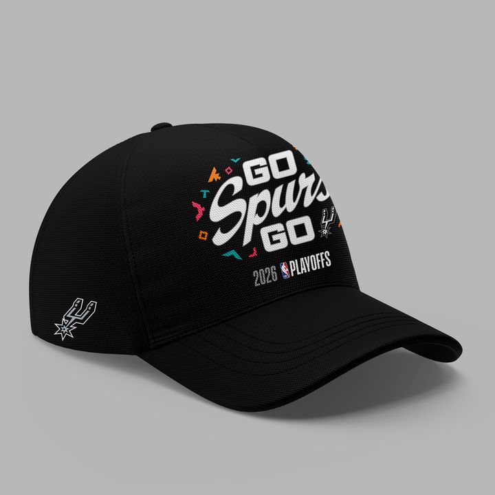 01.San Antonio Spurs " Go Spurs Go " 2026 Playoffs T-Shirt - Black