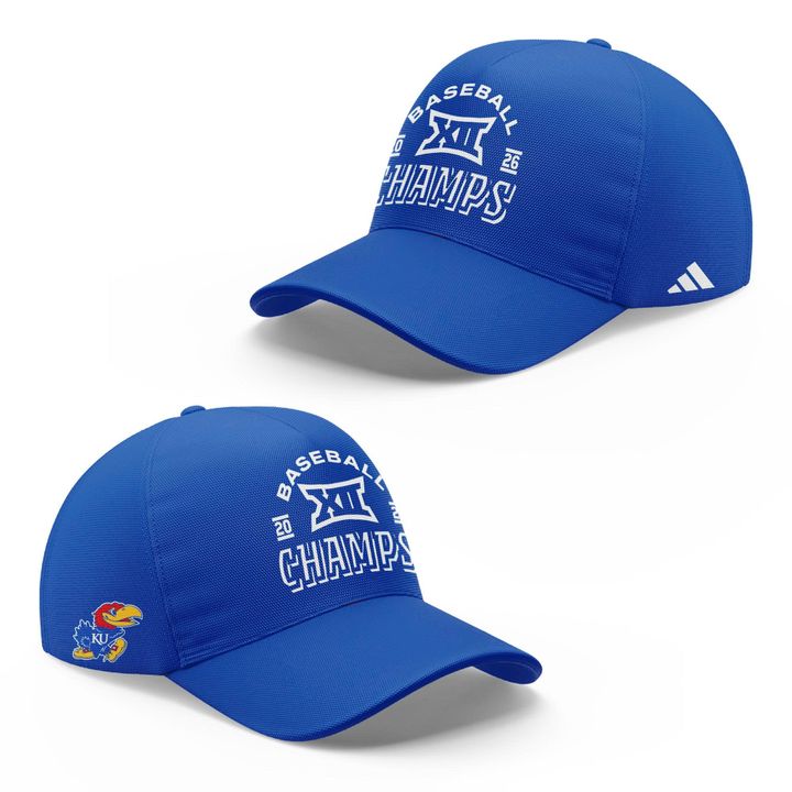Kansas Jayhawks 2026 Big 12 Baseball Tournament Champs 9FORTY Adjustable Hat - Blue
