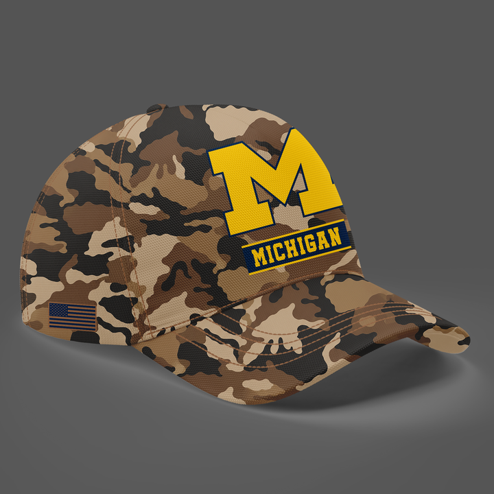 Camo Michigan Wolverines 2026 Military Appreciation Sideline Dri-FIT Hoodie