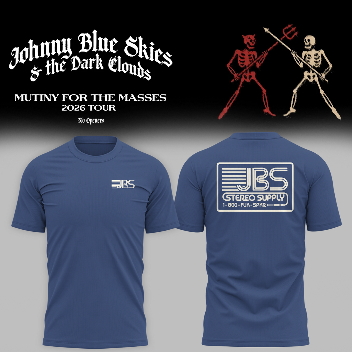 Johnny Blue JBS - Mutiny for the Masses 2026 Tour T-Shirt