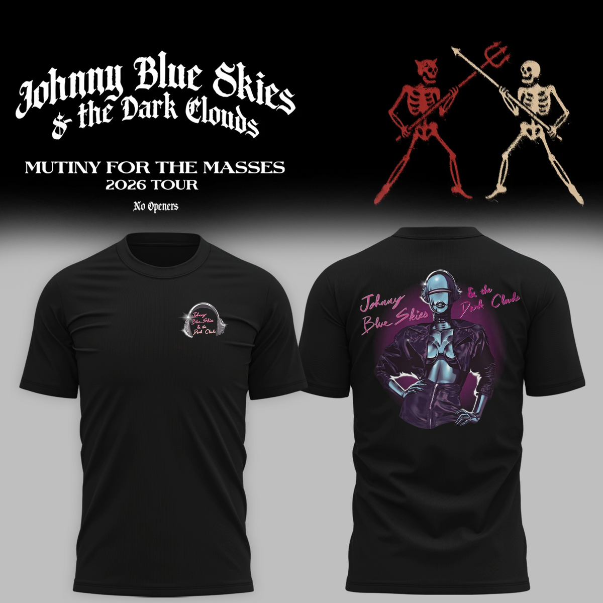 Johnny Blue Cybernetic Femme - Mutiny for the Masses 2026 Tour T-Shirt