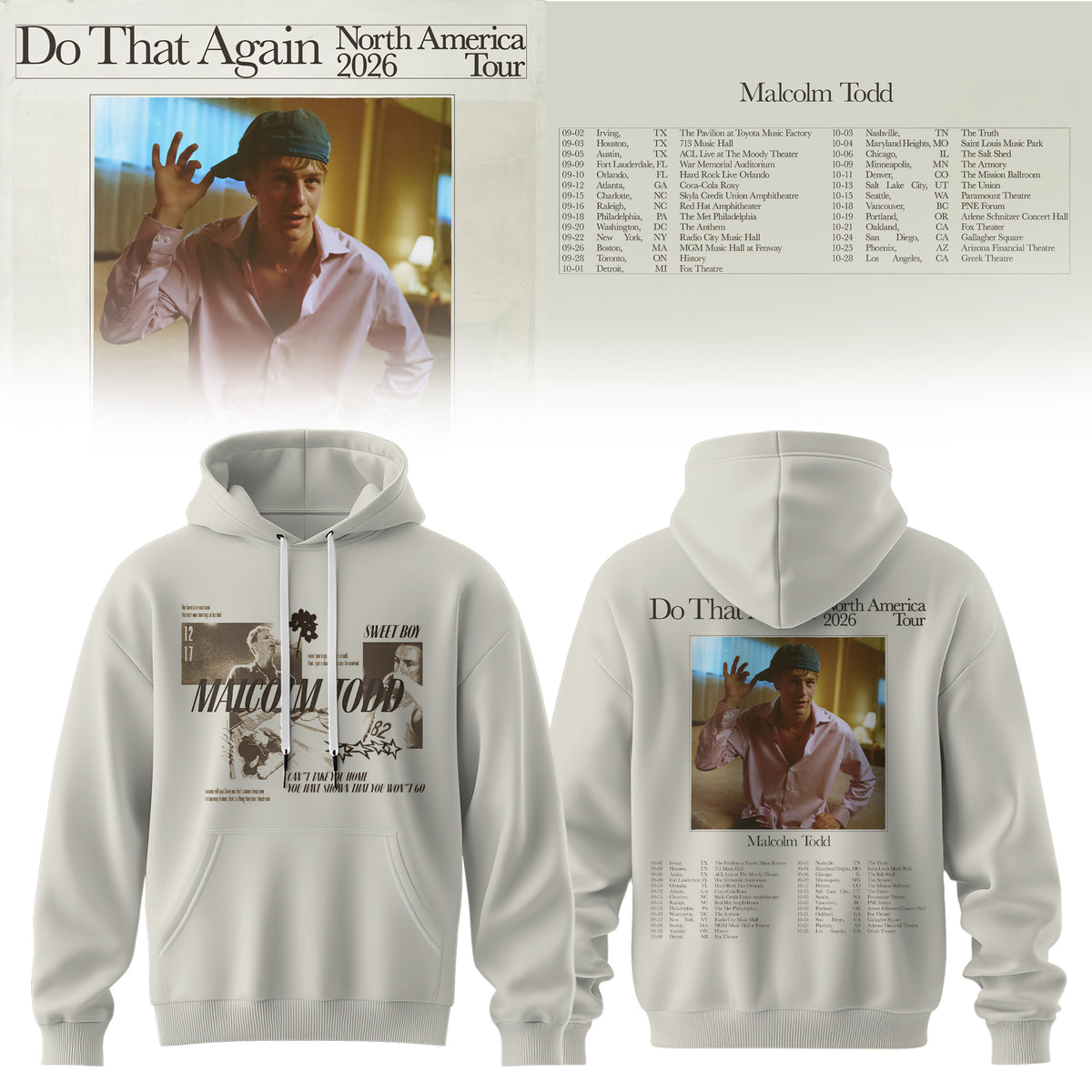 MALCOLM TODD – DO THAT AGAIN NORTH AMERICA TOUR HOODIE