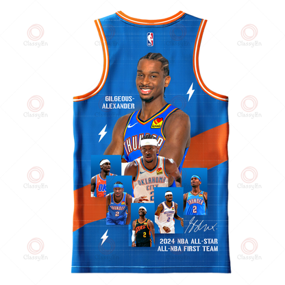 Thunder Shai Gilgeous-Alexander #2 Oklahoma City Team 3D Basketball Jersey