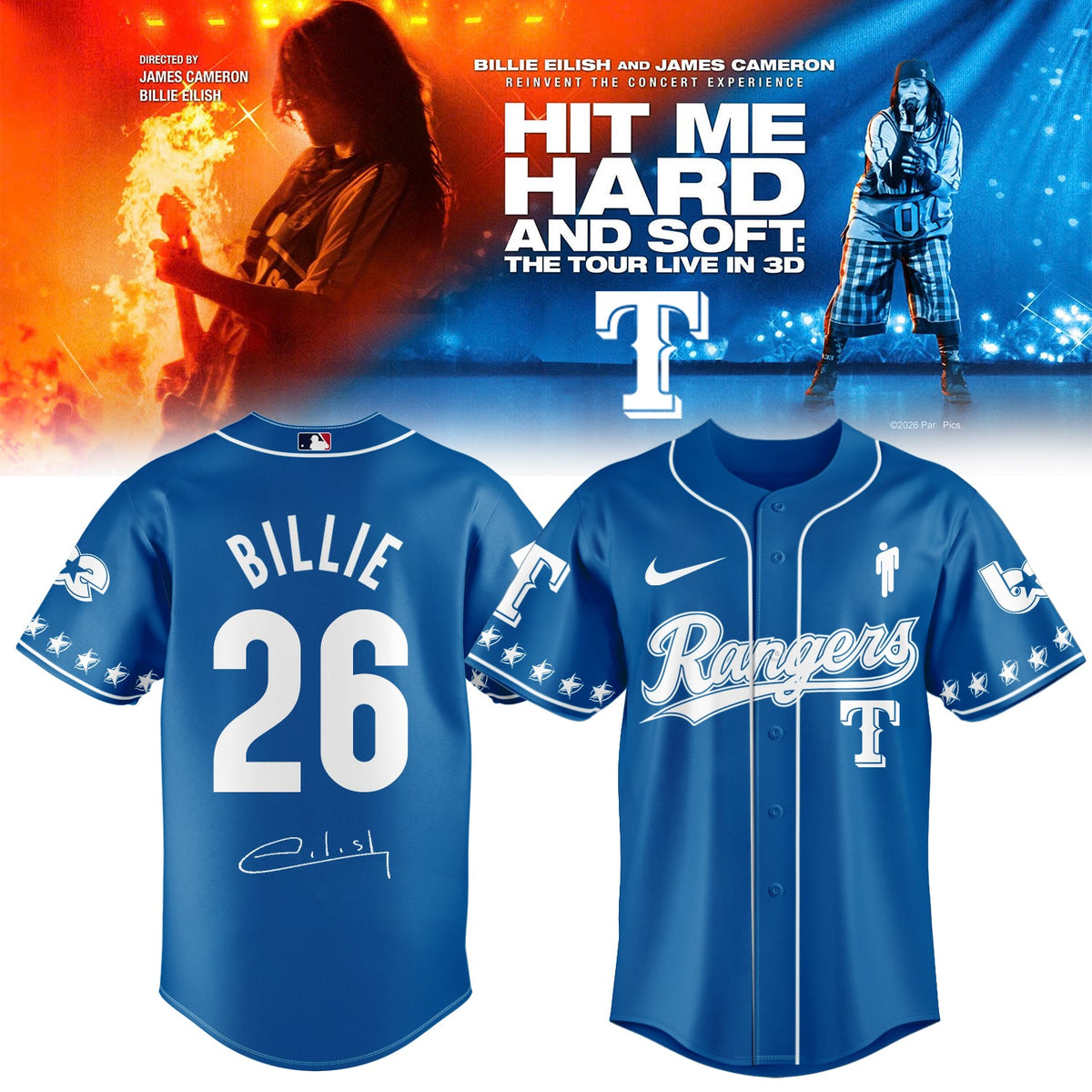 .Baseball x Billie Eilish HIT ME HARD AND SOFT: THE TOUR Jersey 6