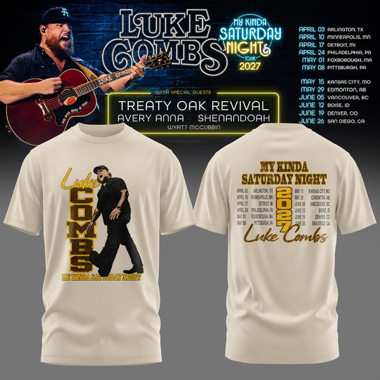 LUKE COMBS — MY KINDA SATURDAY NIGHT TOUR 2027 T-SHIRT