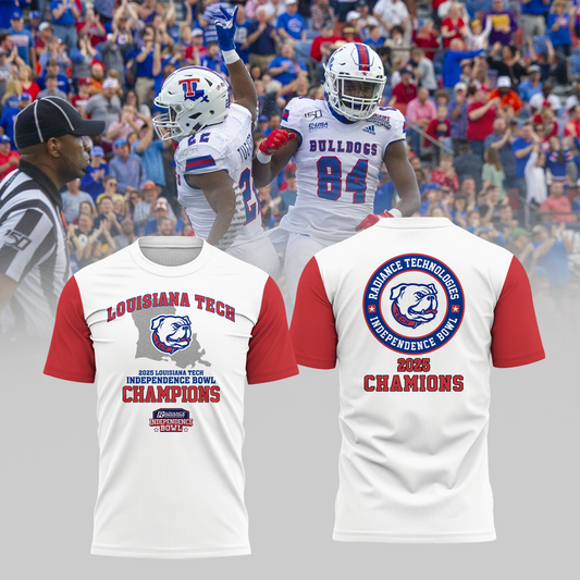 LOUISIANA TECH – CHAMPIONS 2025  RADIANCE TECHNOLOGIES INDEPENDENCE BOWL TShirt