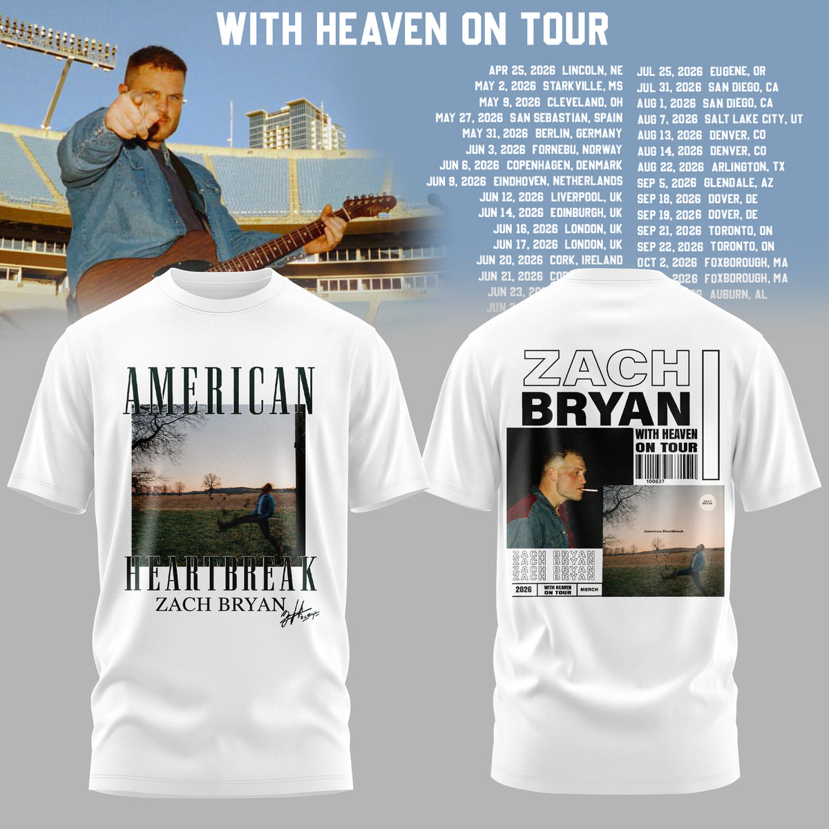ZACH BRYAN 2026 TOUR MERCH T-SHIRT – LIMITED DROP 🔥