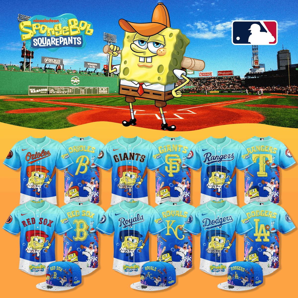 Limited Edition Baseball Full Team x SpongeBob Theme Nights Jersey