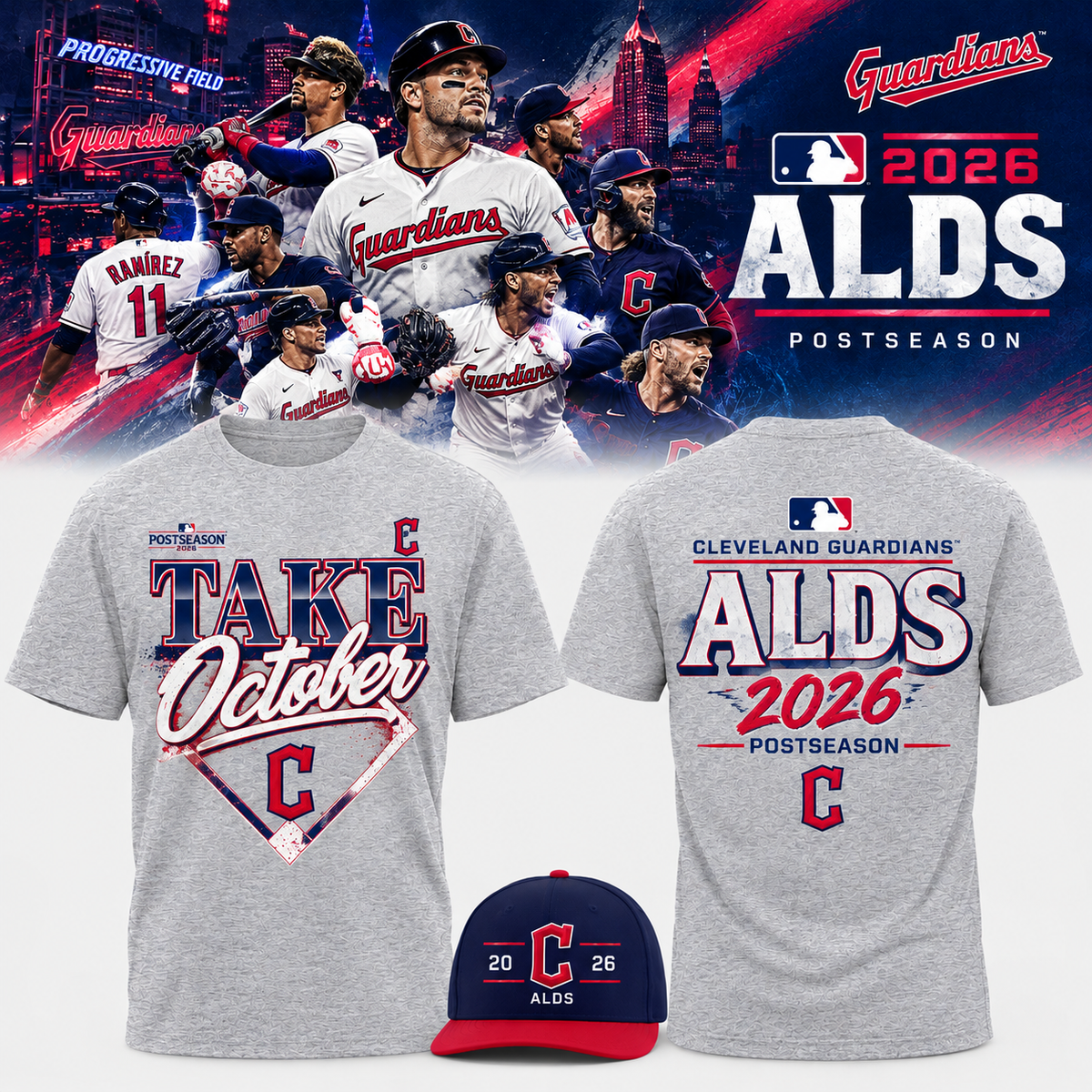 Limited Edition Cleveland Guardians Division Series Champions Distressed Locker Room Take October T-shirt