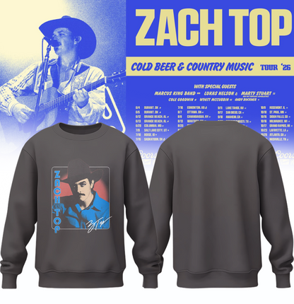 Zach Top “Cold Beer & Country Music Tour 2026” Signature Limited Edition – Sweatshirt