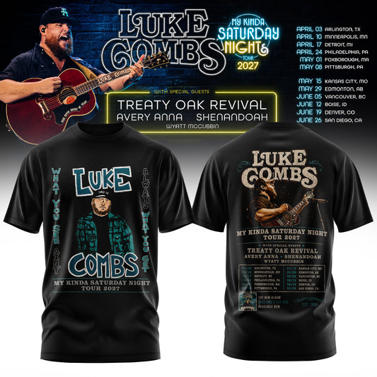 LUKE COMBS — MY KINDA SATURDAY NIGHT TOUR 2027 T-SHIRT