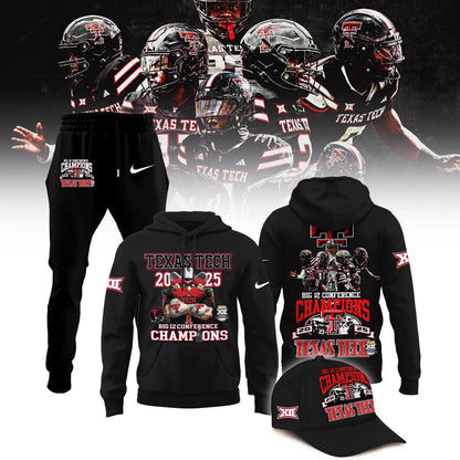 Texas Tech Red Raiders 2025 CHAMPIONS Big12 Football Combo Hoodie