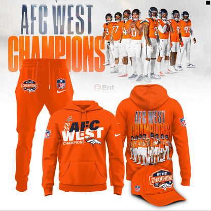 Official Denver Broncos 2025 AFC West Division Champions "Been There Won That" Hoodie - Orange
