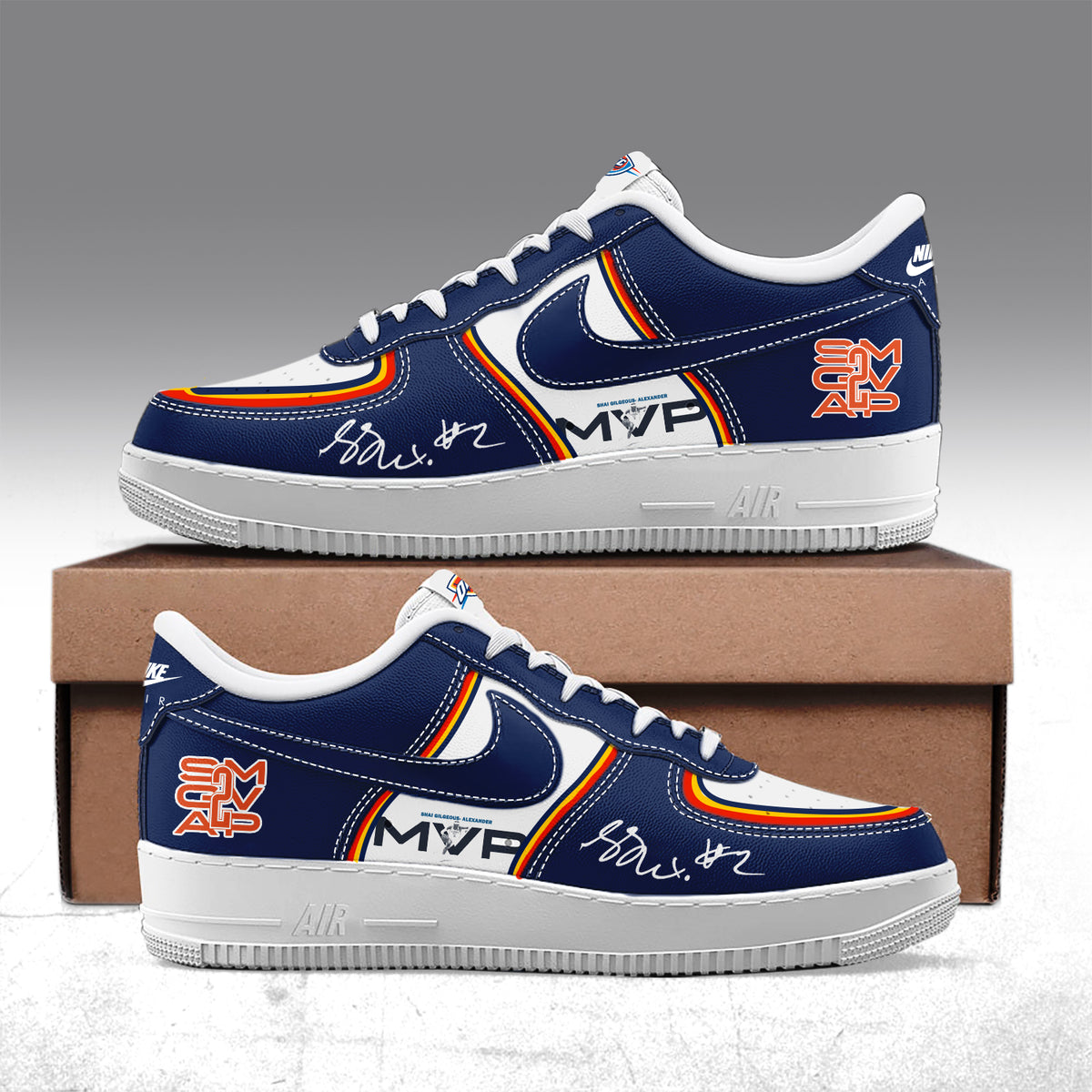 Limited Edition OKC Shai Gilgeous Back to Back 2026 MVP AF1 Sneakers