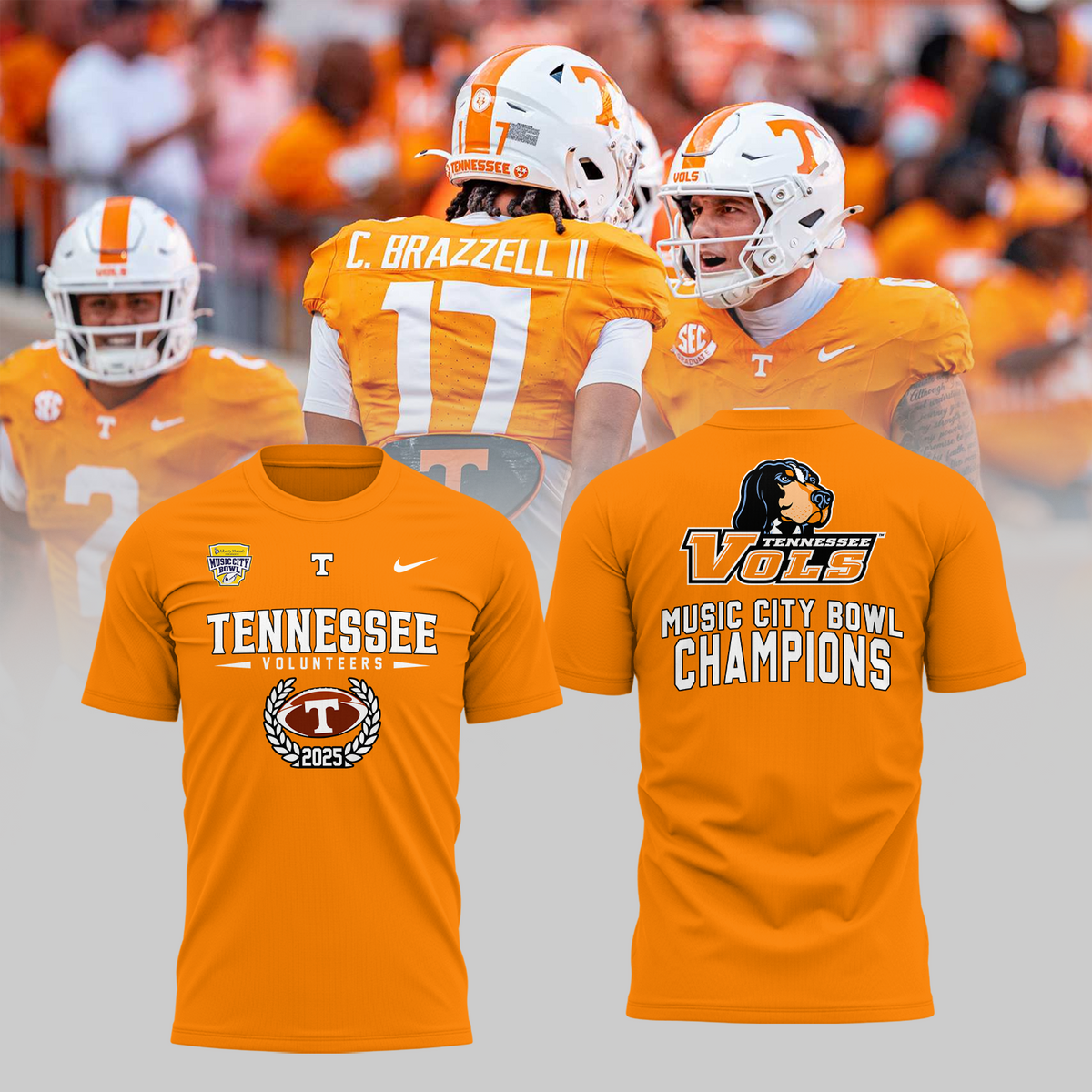 TENNESSEE – LIBERTY MUTUAL MUSIC CITY BOWL CHAMPIONS 2025 TShirt