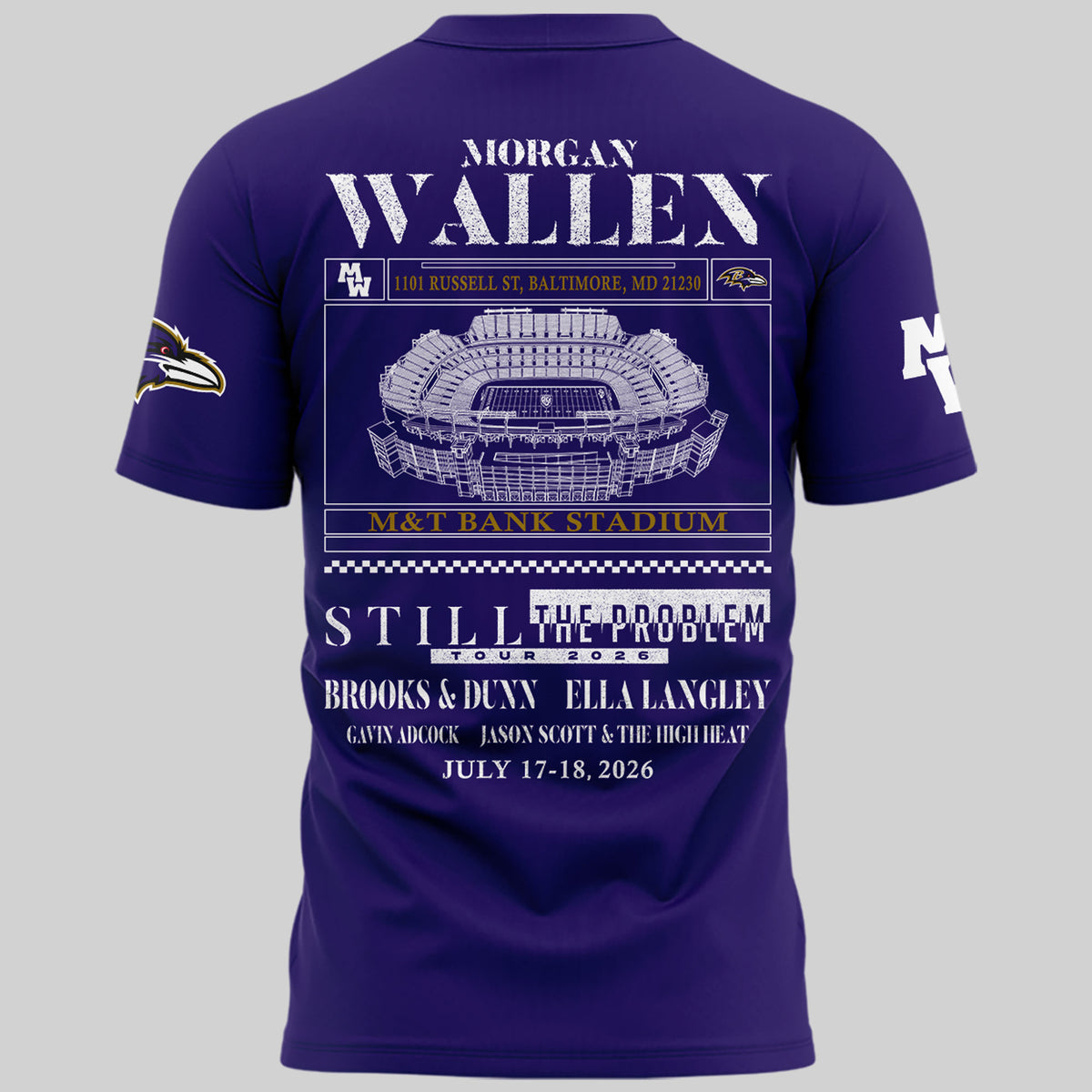 Special New Edition Baltimore Ravens x Morgan Wallen Tshirt 2026