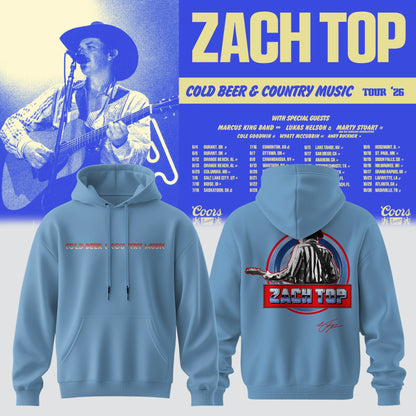 ,Zach Top “Cold Beer & Country Music Tour 2026” Signature Limited Edition – Hoodie