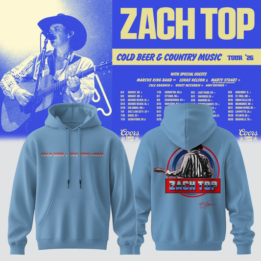 ,Zach Top “Cold Beer & Country Music Tour 2026” Signature Limited Edition – Hoodie