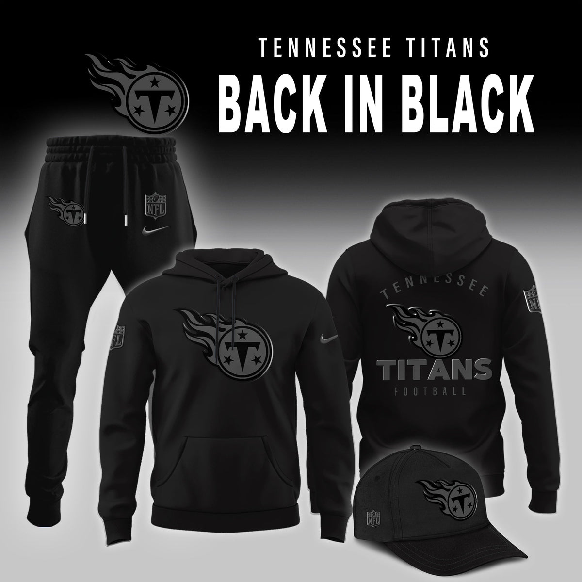 Tennessee Titans 2025 Back In Black Limited Edition Combo Hoodie