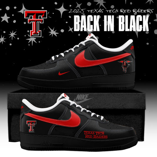 _Texas Tech Red Raiders Back In Black 2025 Special Edition AF1 Sneakers
