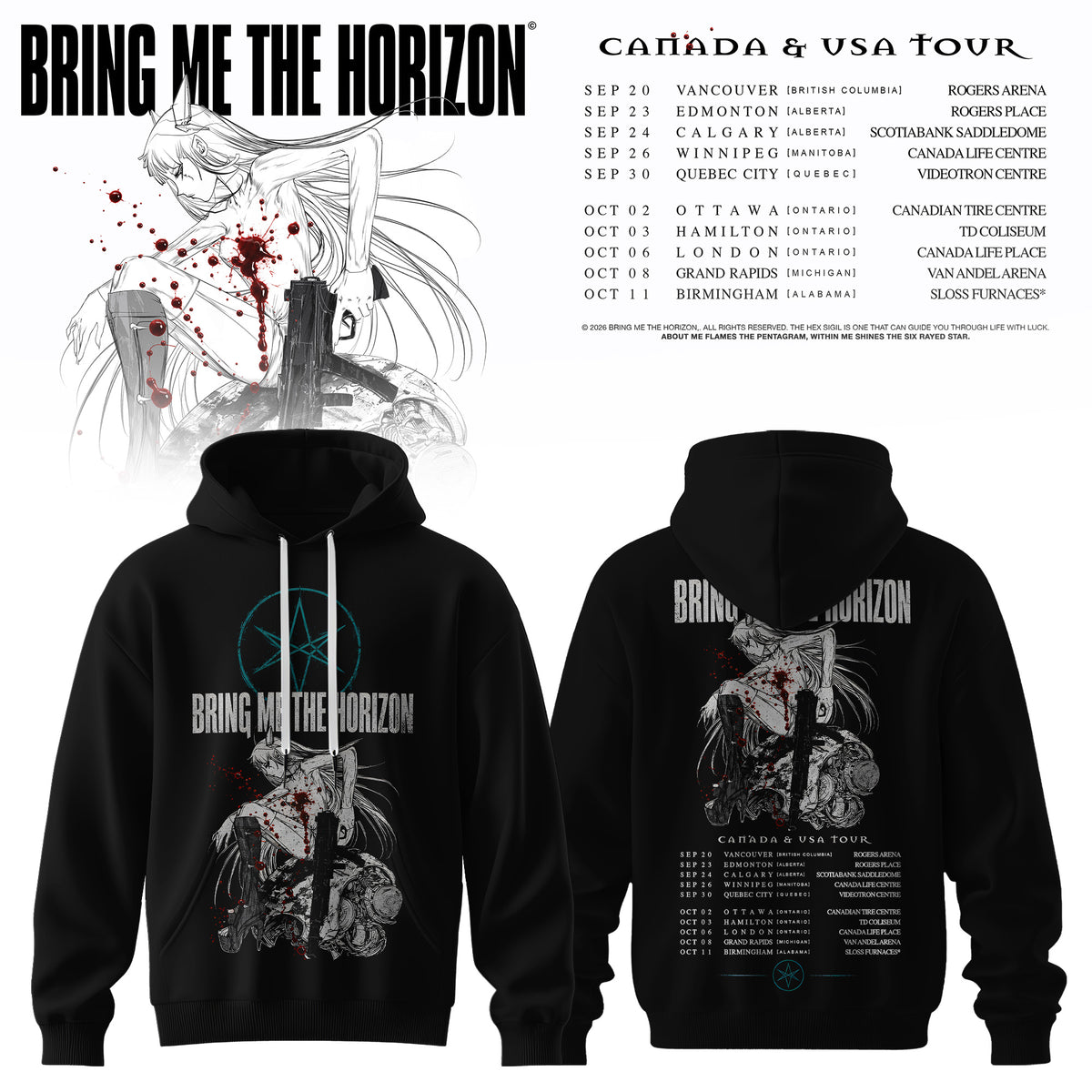 BRING ME THE HORIZON — CANADA & USA TOUR HOODIE