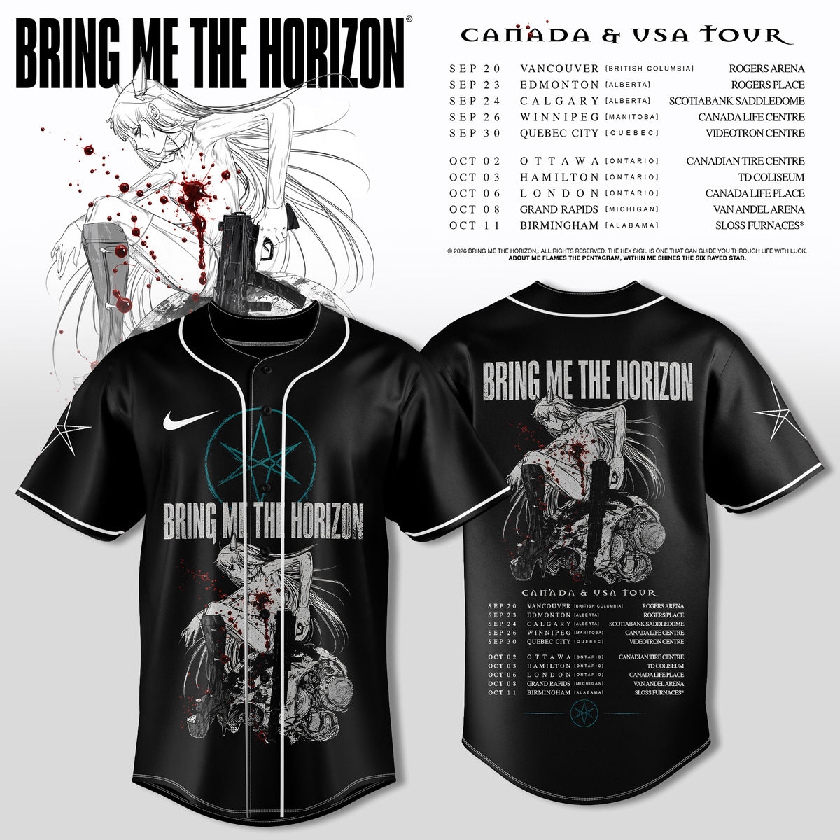 BRING ME THE HORIZON — CANADA & USA TOUR JERSEY