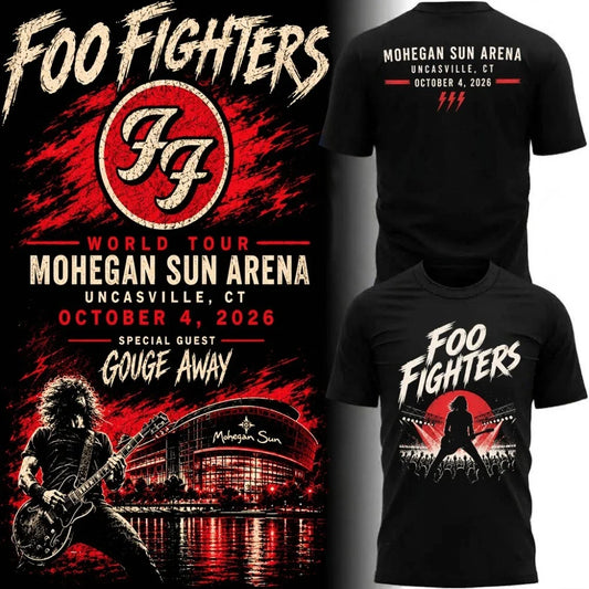 Foo Fighters Take Cover Tour Shirt 2026, Uncasville Connecticut Concert T-Shirt, Mohegan Sun Arena Rock Tee
