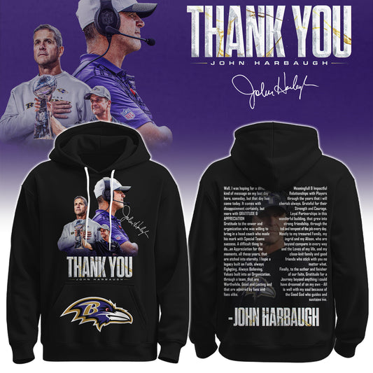 BAL Ravens Coach “John Harbaugh” Appreciation Hoodie