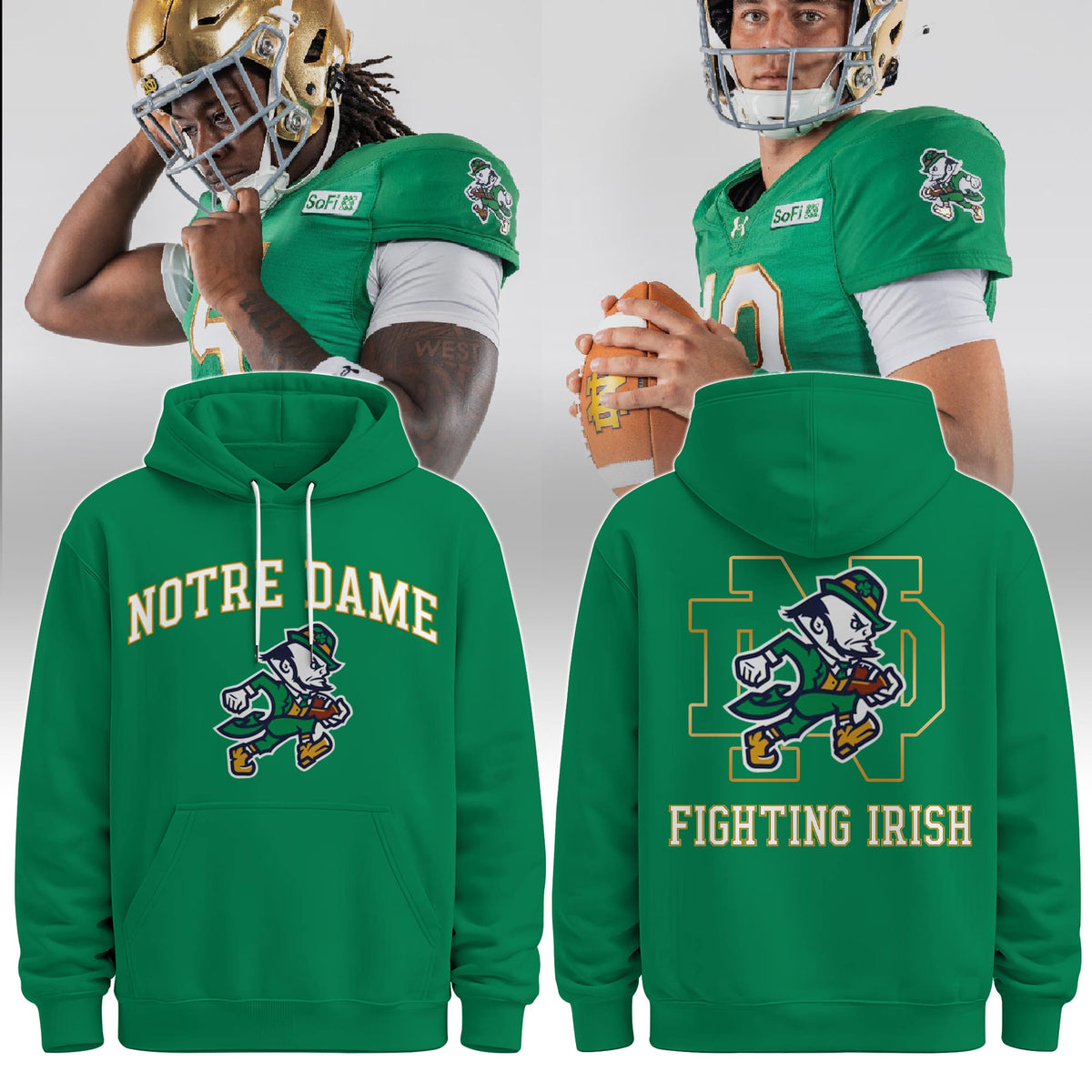 Notre Dame Kelly Green Personalized Hoodie 2026