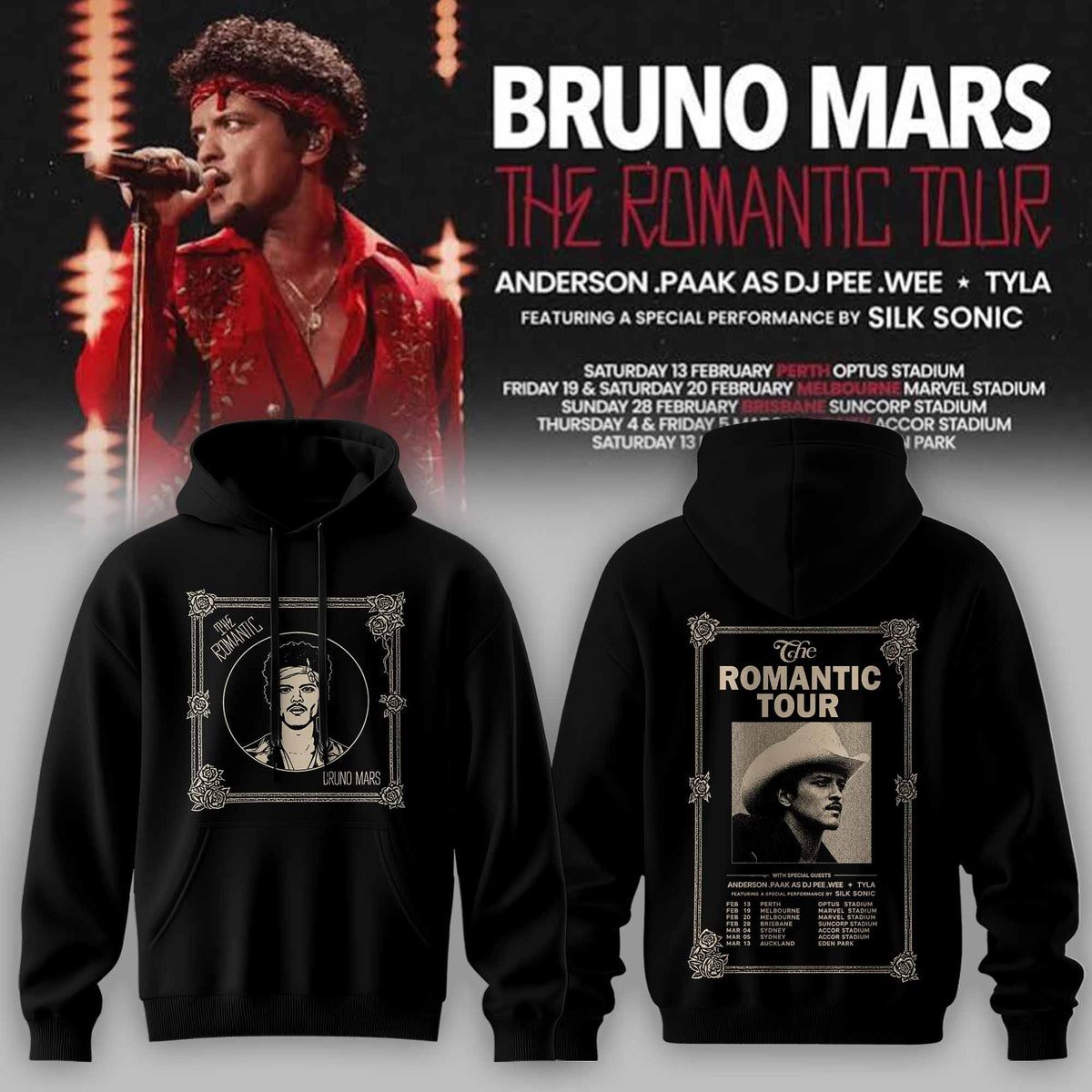 BRUNO MARS – THE ROMANTIC TOUR HOODIE