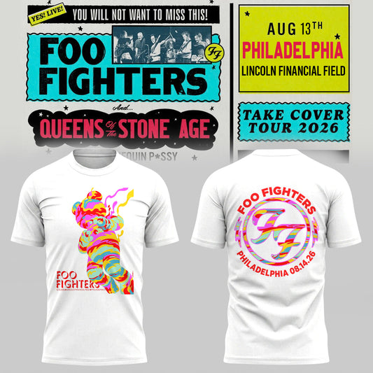 Limited Edition Foo Fighters “Take Cover Tour 2026” Lincoln Financial Field, Philadelphia,PA T-Shirts