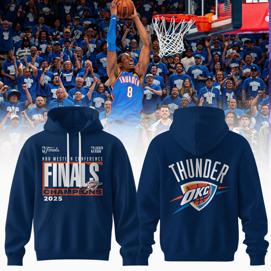 Oklahoma City Thunder 2025 Western Conference Champions Locker Room Hoodie