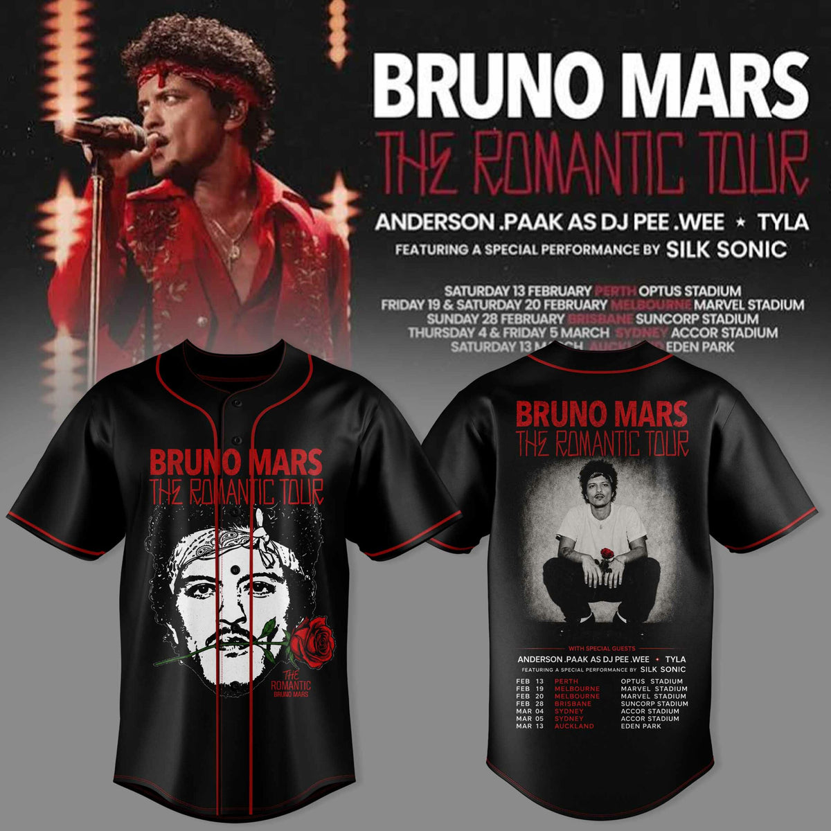BRUNO MARS – THE ROMANTIC TOUR JERSEY