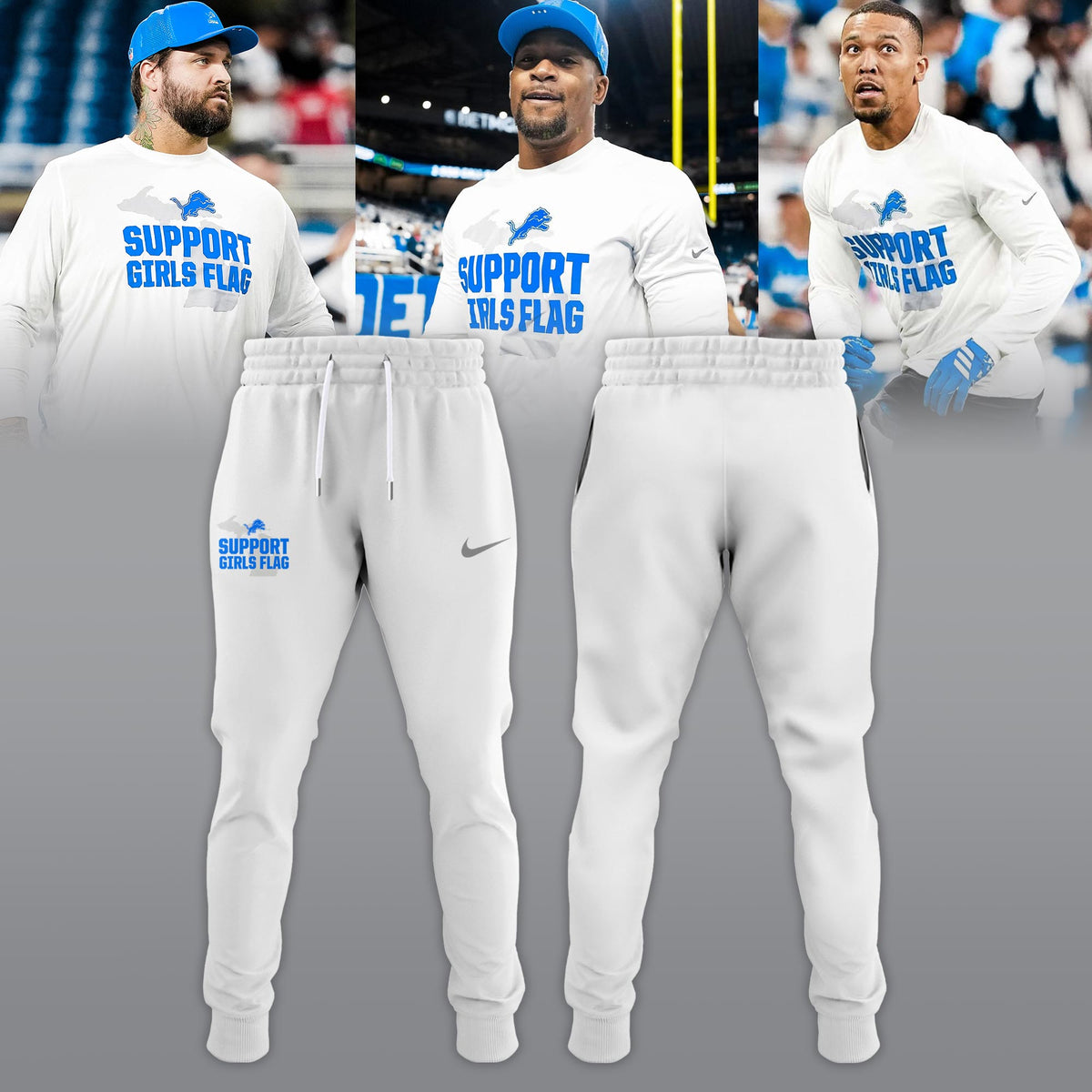 _ .Detroit Lions “Support Girls Flag” Limited Edition Sweatshirt