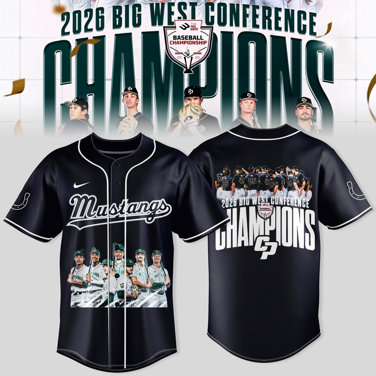 _ Big West Conference 2026 Champions – Cal Poly Mustangs Baseball Jersey