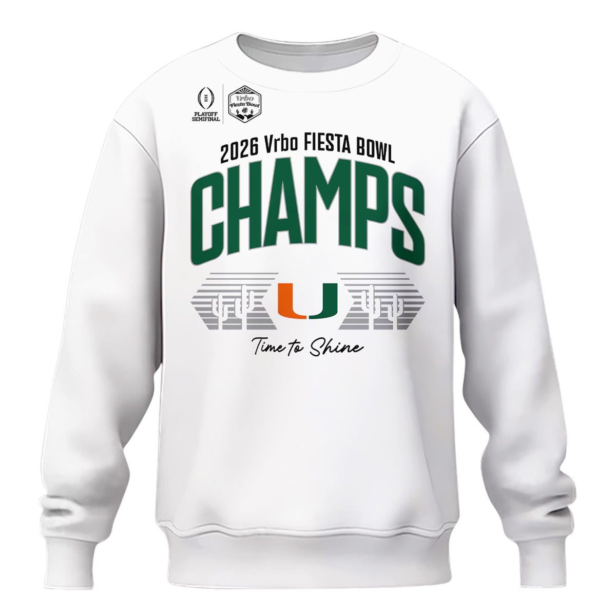 Miami Hurricanes 2026 Fiesta Bowl Champions Locker Room Sweatshirt – White