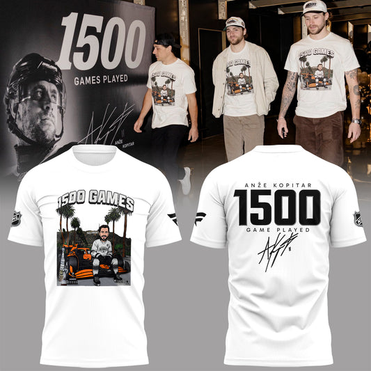 Limited Edition Anze Kopitar 1500 game play Tshirt-PA030626028