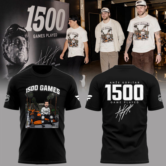 Limited Edition Anze Kopitar 1500 game play Tshirt-PA030626032