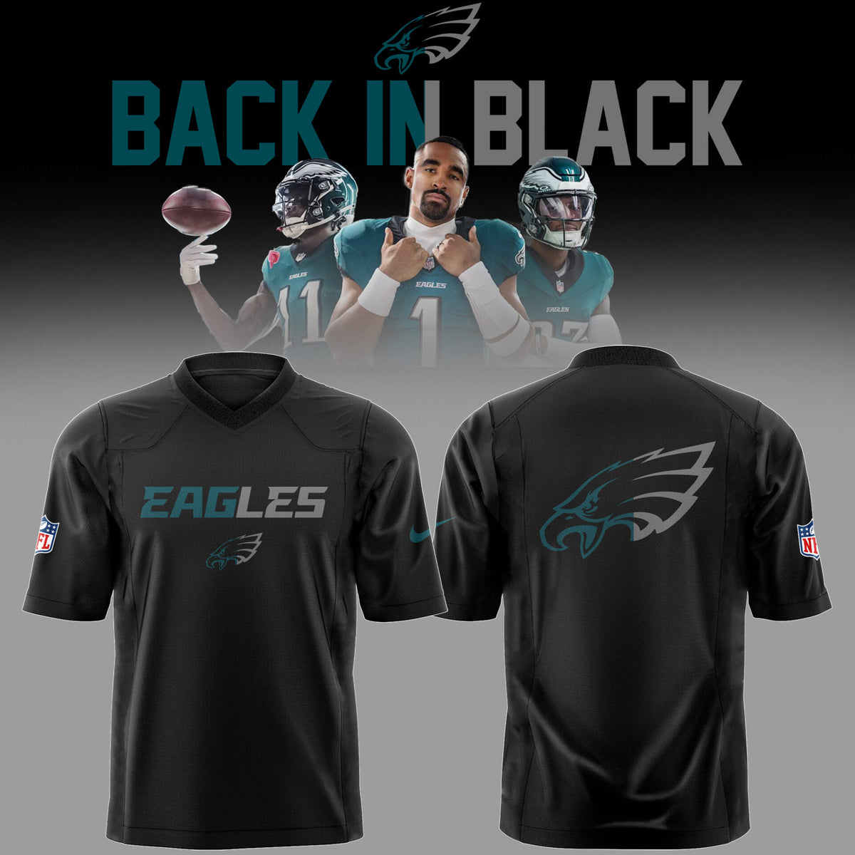 Limited Edition EAG 🏈 Back In Black Jersey-PU25122401