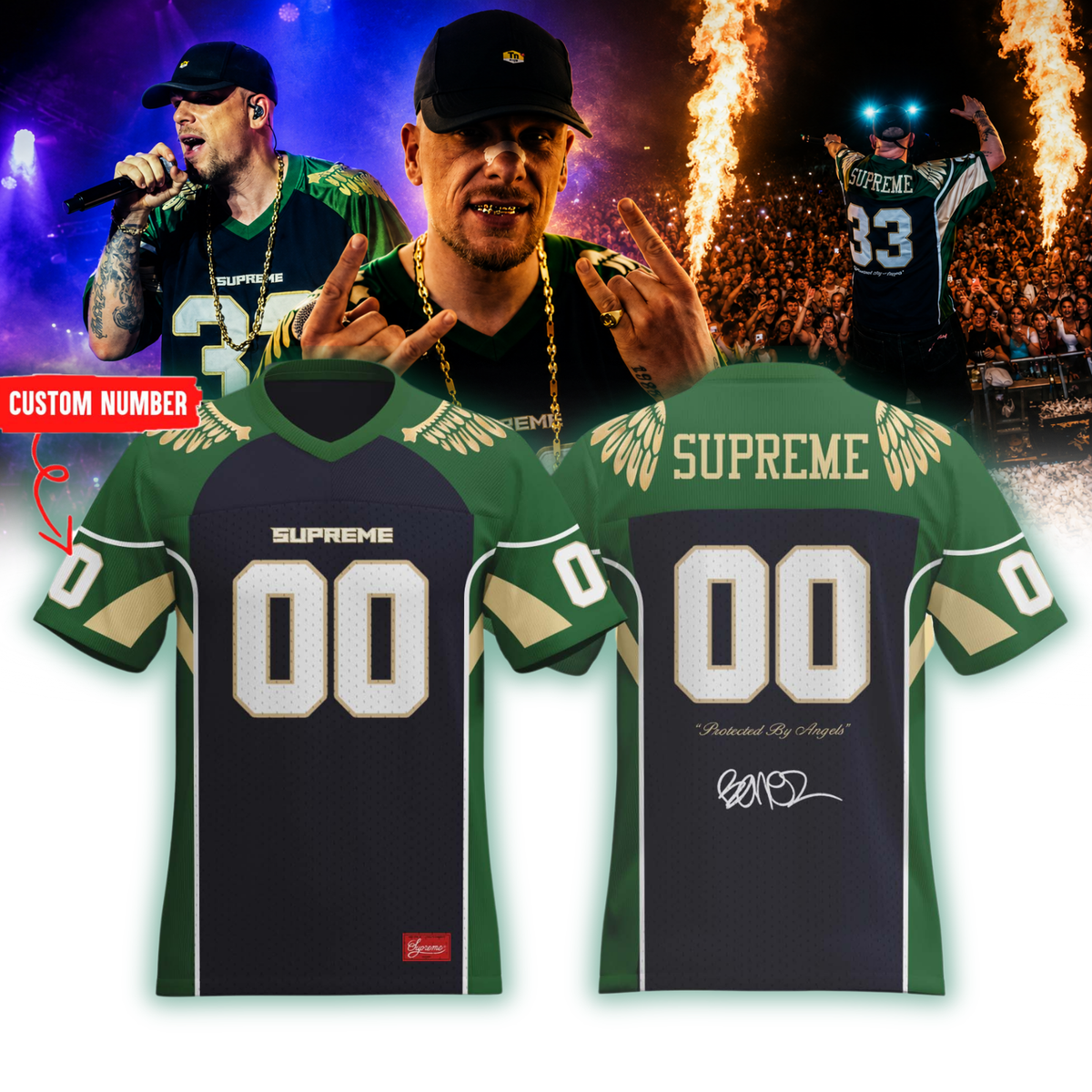 Bonez MC x SUPREME . Limited Edition Signature Jersey. Custom name
